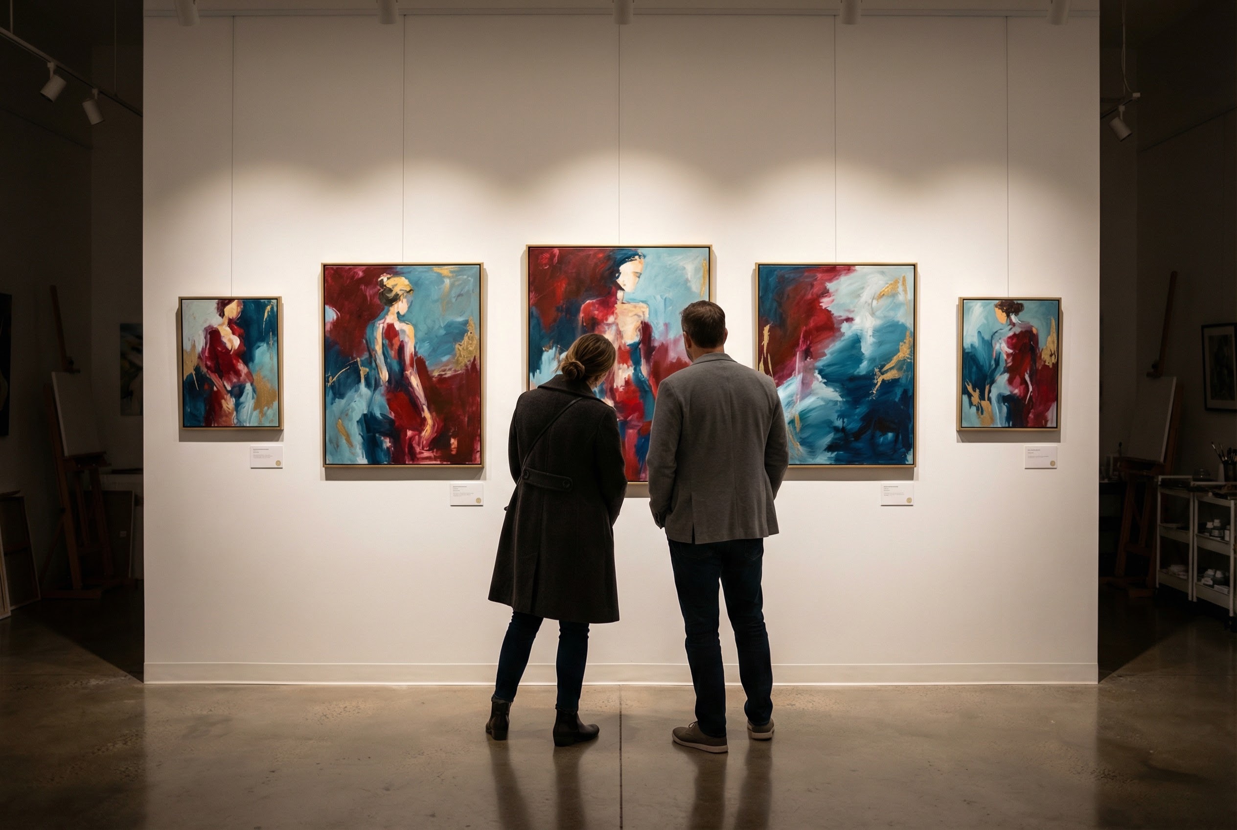 Galerie mit gerahmten Kunstwerken